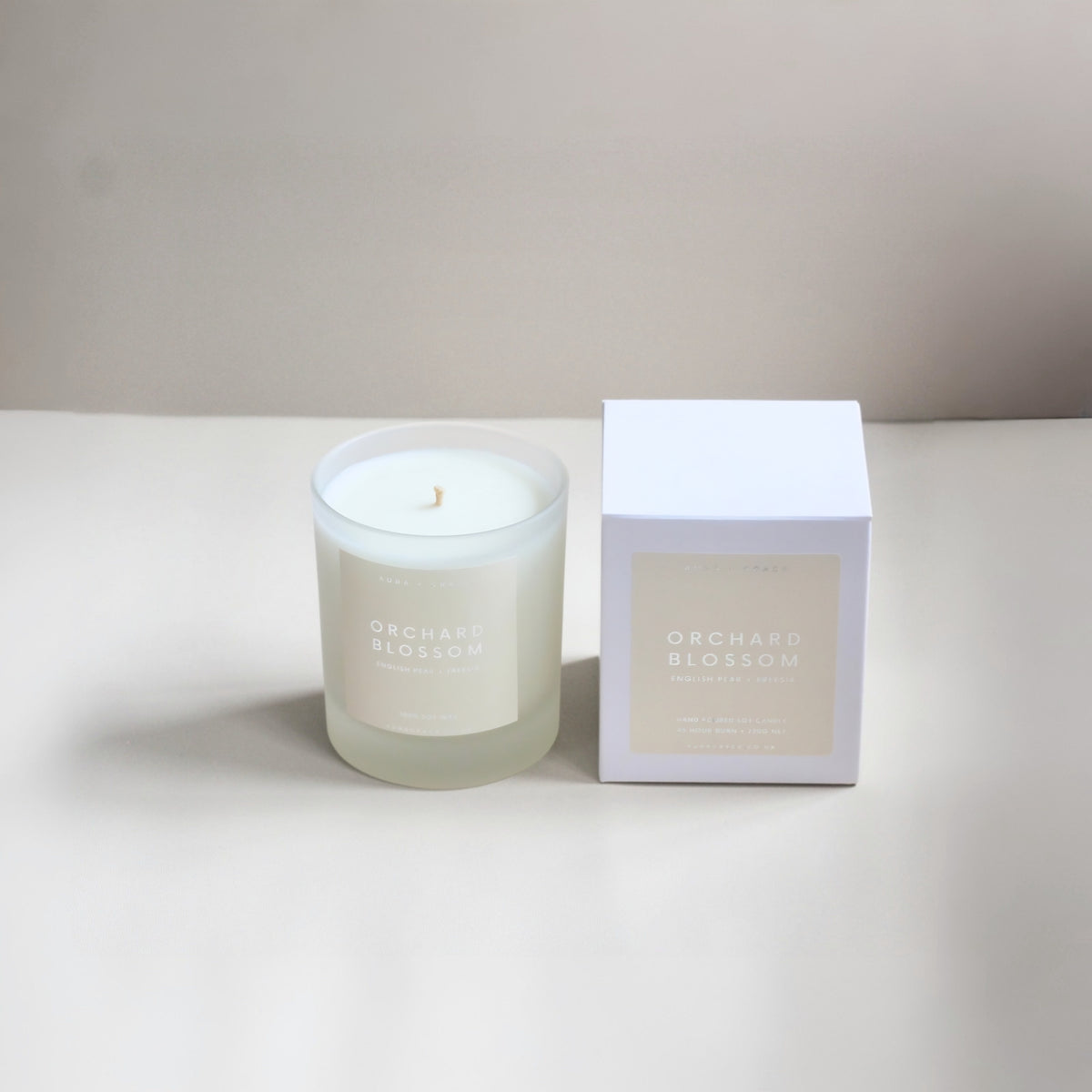 Orchard Blossom scented candle with luxury gift box by Aura + Grace