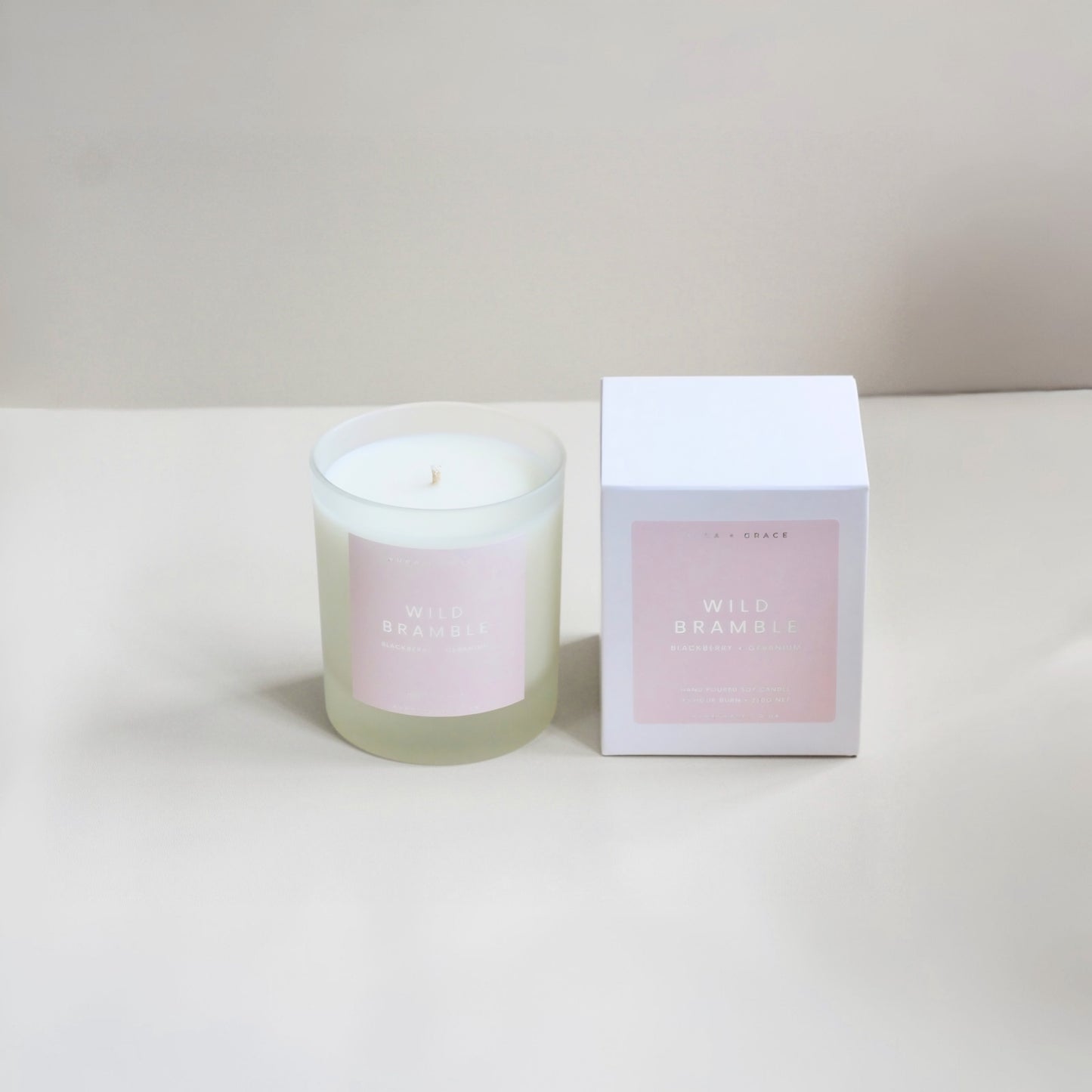 Wild Bramble scented candle with luxury gift box by Aura + Grace